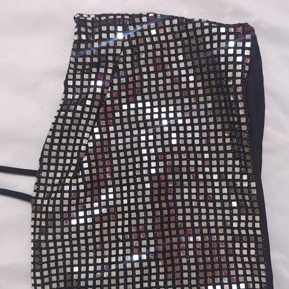 Princess Polly Nemara Bandeau Top, Color Black / Silver Size 12 - Picture 6 of 15